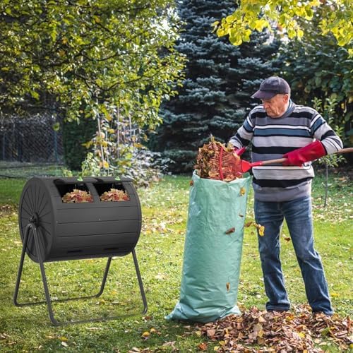 45 Gallon Outdoor Compost Bin, Black