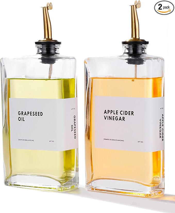 APT 1101 Olive Oil Dispenser for Kitchen, Cooking Oil and Vinegar Dispenser Set by APT1101