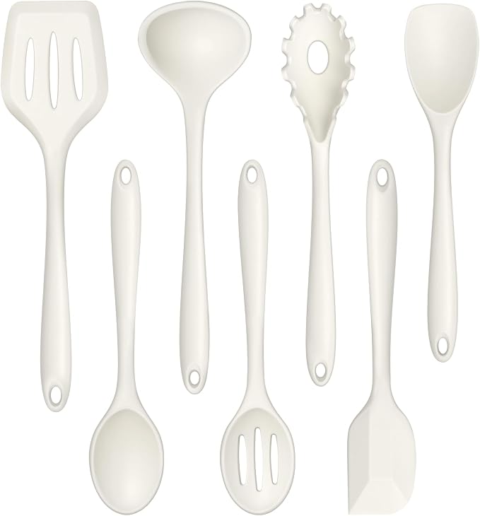 TeamFar Silicone Cooking Utensils Set, 7-Piece Heat Proof Kitchen Utensils Set by TeamFar