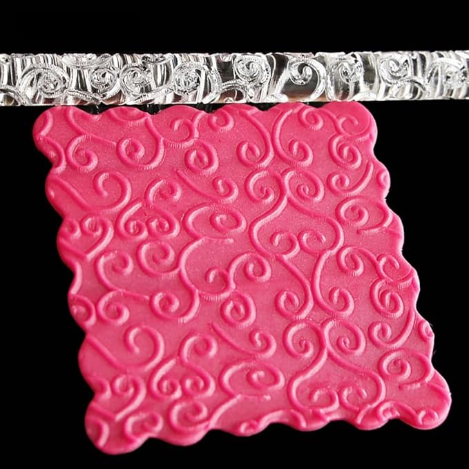 Acrylic Rolling Pin with 28 Patterns, Lightweight 6.3x0.4 Inch Textured Design - Image 5