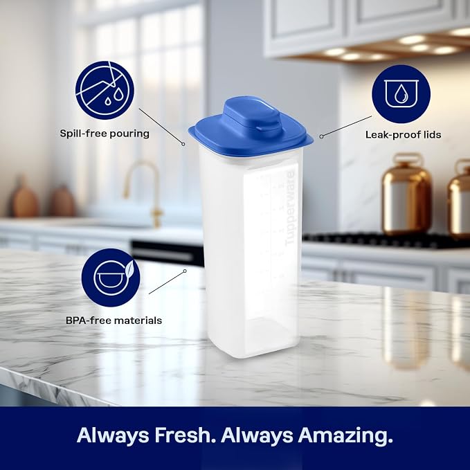 Tupperware Slim Line 2-Pitcher Set in Blue, Dishwasher Safe and BPA Free - Image 4
