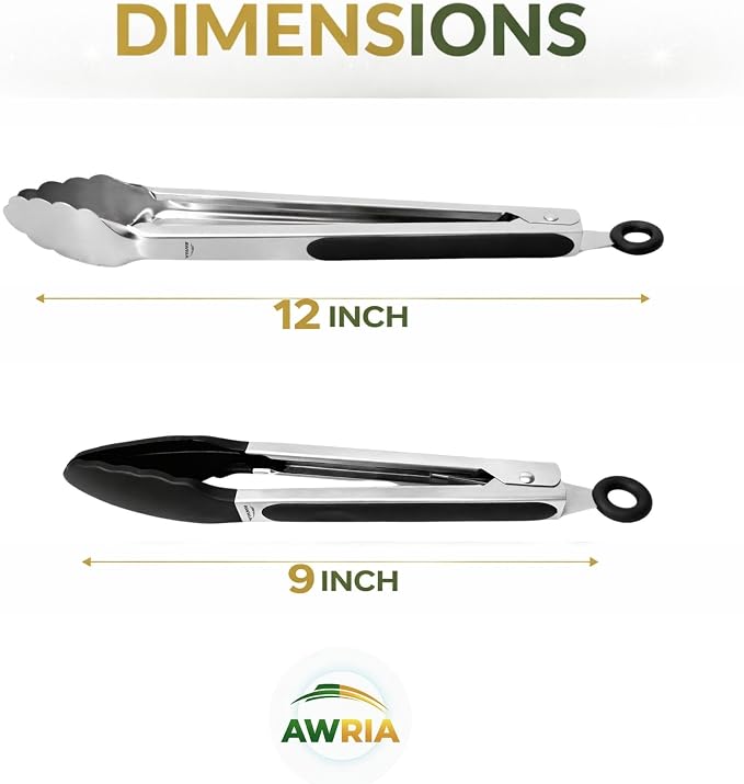 Silicone Tongs for Cooking Heat Resistant Kitchen Tongs Stainless Steel Cooking - Image 2