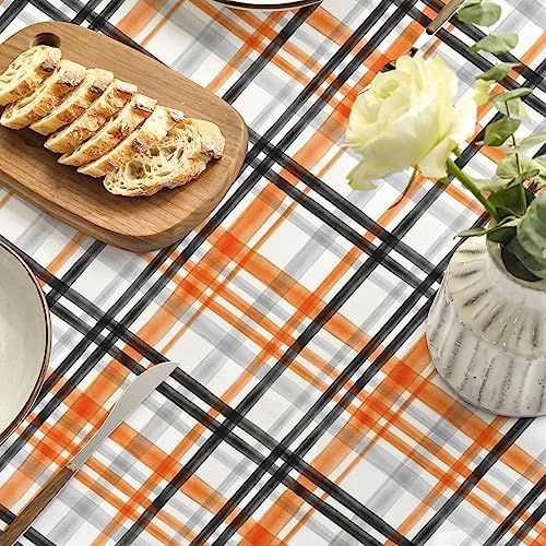 Horaldaily Halloween Tablecloth 60x84 Inch Rectangular, Fall Orange