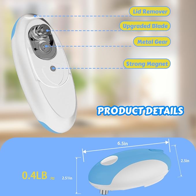 USB Rechargeable Electric Can Opener – Battery Operated, One Touch Automatic - Image 6