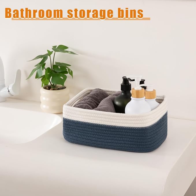 OIAHOMY 4 Pack Storage Baskets for Organizing, Small Bins for Shelves, Cute - Image 3