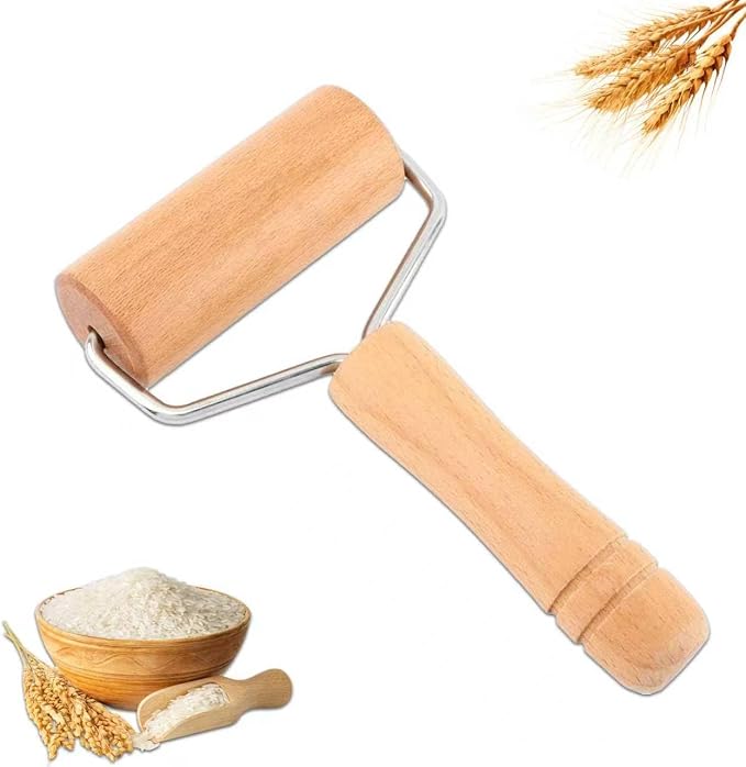 Pastry and Pizza Baking Roller Pin, Non Stick Wood Rolling Pins by Lasten