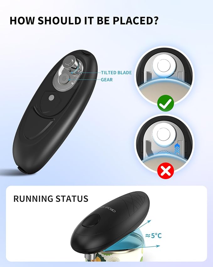 CIRCLE JOY Electric Can Opener, One-Touch Automatic Can Opening - Image 5