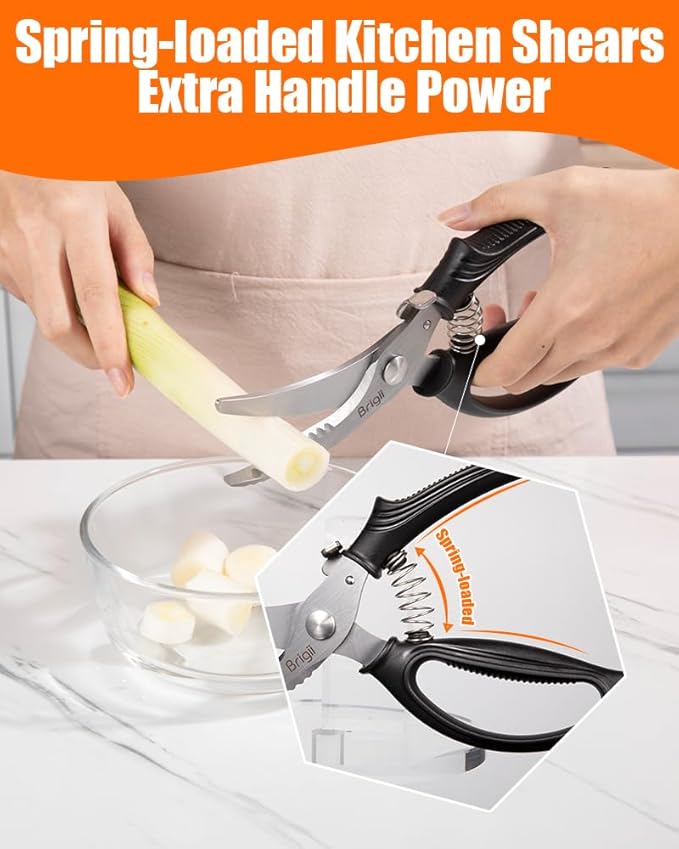 Brigii Kitchen Shears, Stainless Steel Heavy Duty Poultry Shears, and Vegetables - Image 4