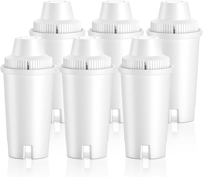 6 Pack Replacement for Brita® Water Filter Pitchers and Dispensers, Classic OB03 by Cabiclean
