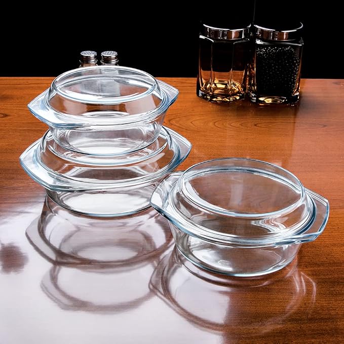 Set of 6 Pieces Round Tempered Glass Casserole Dish - Image 7