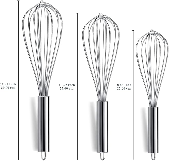 Berglander Whisk Set Pack of 3, Stainless Steel Whisks - Image 2