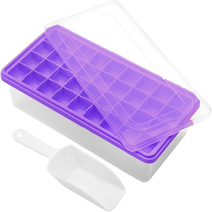 Silicone Ice Cube Tray with Leak-Proof Lid & Storage Bin by CZWLHG