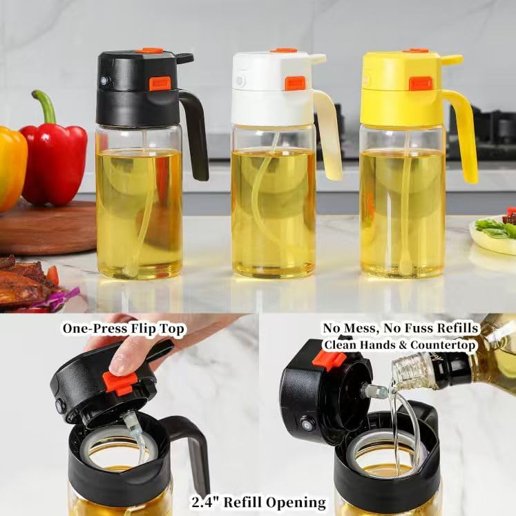 18oz/500ml Borosilicate Glass Olive Oil Sprayer