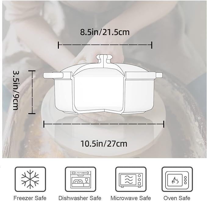 FUN ELEMENTS Casserole Dish, 2 Quart Lace Emboss Dish - Image 6