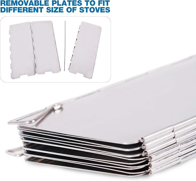 REDCAMP Folding Outdoor Stove Windscreen, 12 Plates Aluminum Camping Stove - Image 5