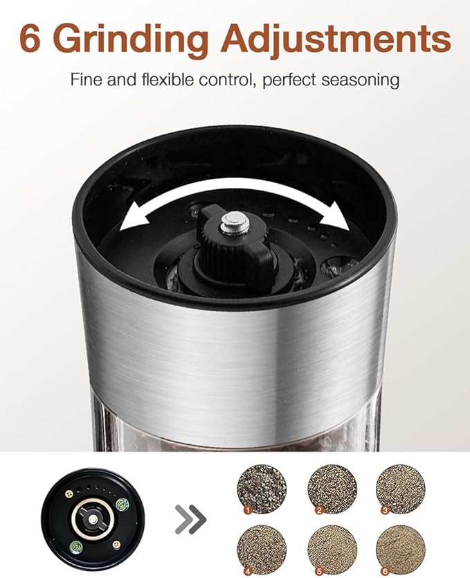 Gravity Electric Salt and Pepper Grinder Set, Automatic Mills - Image 4