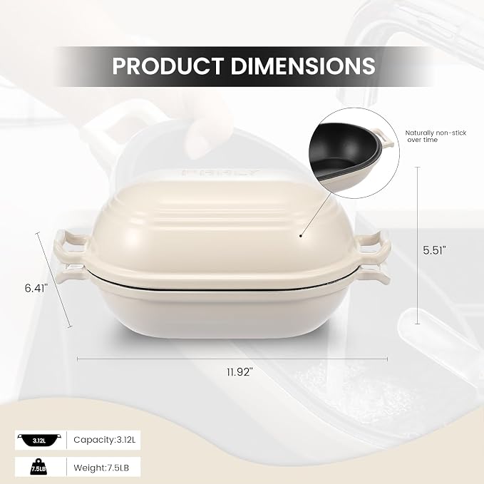 Enameled Cast Iron Dutch Oven for Sourdough Bread Baking, 9 x 5-4/5 Inch Oval - Image 2