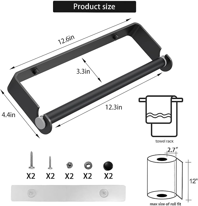 Aheucndg Paper Towel Holder for Kitchen, Wall Mount Paper Towel Holder - Image 3