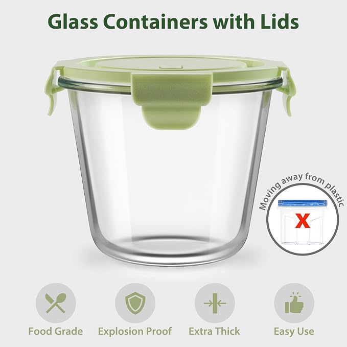 Freshmage 23oz Glass Meal Prep Containers - Image 2