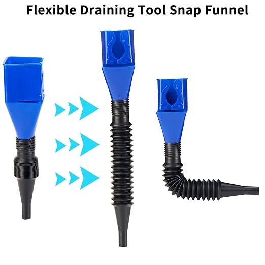 Funnels for Automotive Use, Flexible Draining Tool Snap Funnel, Oil Snap for - Image 3