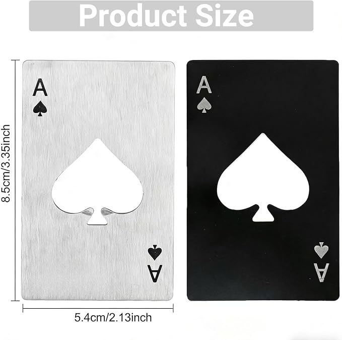12PCS Poker Card Bottle Openers, Stainless Steel Credit Card Size Beer Bottle - Image 2