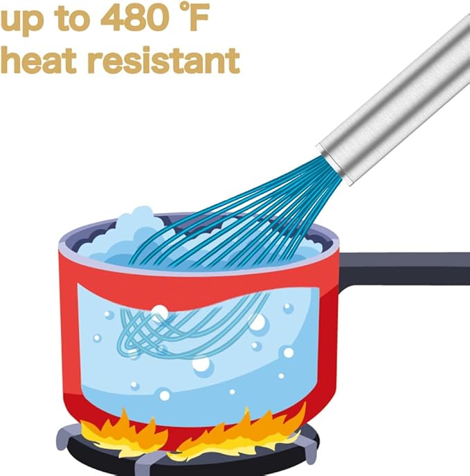 OYV Silicone Whisk, Heat Resistant 480°F Whisks - Image 4