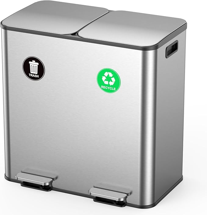Lovewind Dual Trash and Recycling Bins by LOVEWIND