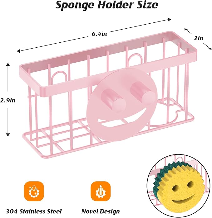MURLONG Sponge Holder Smiley Face, Sink Caddy, Sink Organizer - Image 2