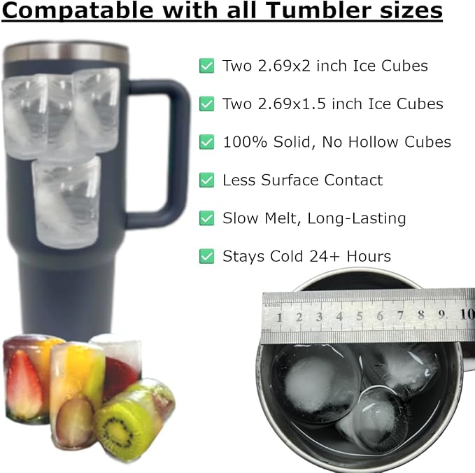 Large 2+ inch cylinder Ice Cubes - Image 8