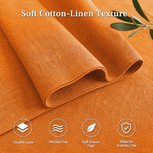 MANSPHIL Orange Placemats Set of 4 Cotton Linen Fall Place Mats