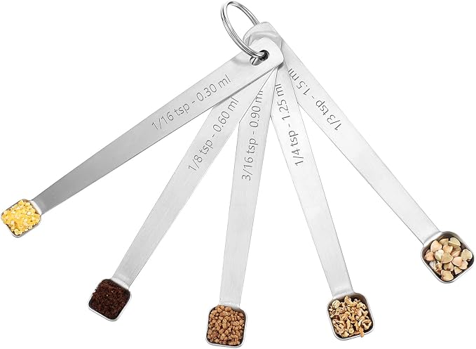 5PcsTeaspoon Measuring Spoons, 3/16 tsp, Mini Measuring Spoon, Square Bowl by Unknown