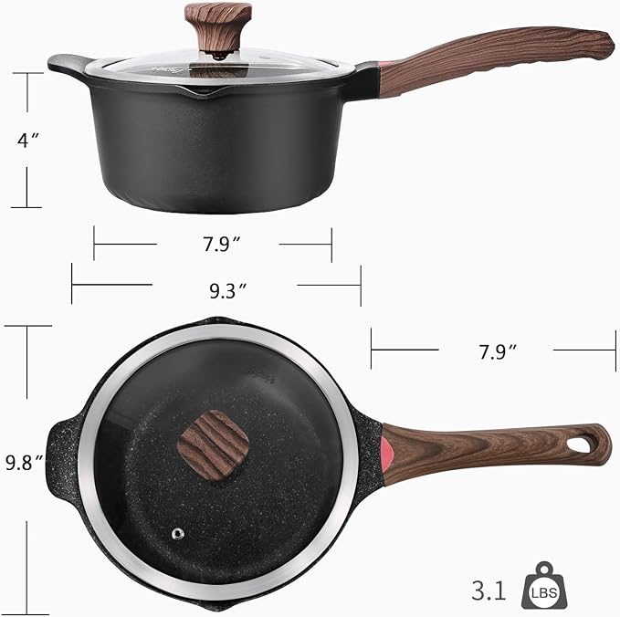 VINCHEF Nonstick Stockpot With Lid 4 Quart, Large Saucepan with Stay Cool Handle - Image 6