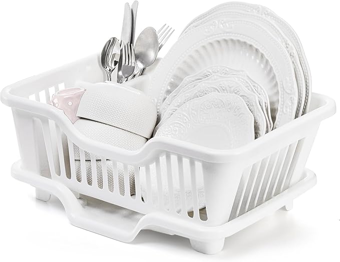 Noamus 2-Piece Plastic Dish Drying Rack, Heavy Duty Sink Set Dish Rack - Image 8