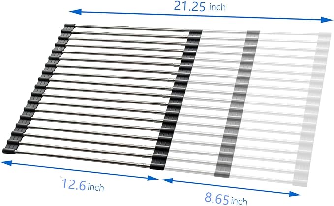 CHIRISEN Expandable Large Roll Up Dish Drying Rack, Foldable Over The Sink Dish - Image 8
