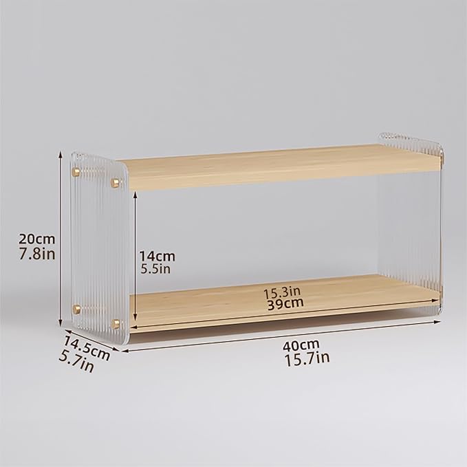 LiTY Coffee Station Organizer 2 Tier Acrylic Home Storage Mugs Hooks - Image 3