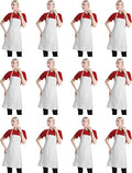 12 Pcs Bib Bulk White Aprons for Women Men Adult Girls Unisex by TSDSTORY
