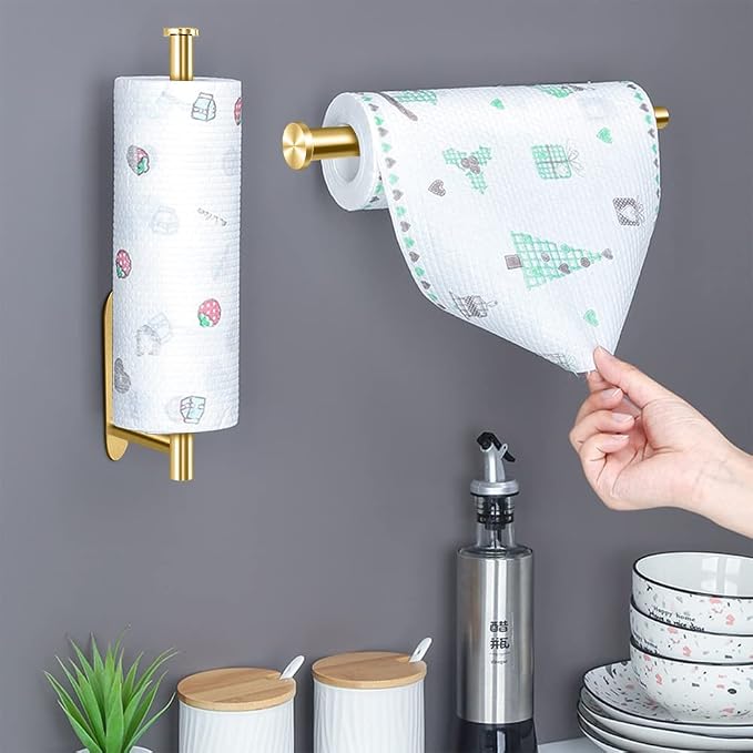 MGahyi 13.2 Inch Wall Mount Paper Towel Holder, Self Adhesive & Drilling Dual - Image 4