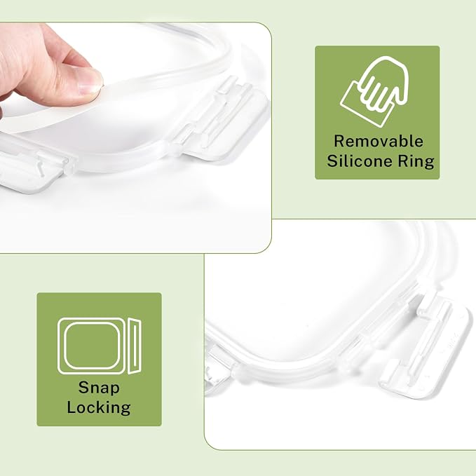 HOMBERKING 8 Pack Glass Food Storage Containers - Image 7