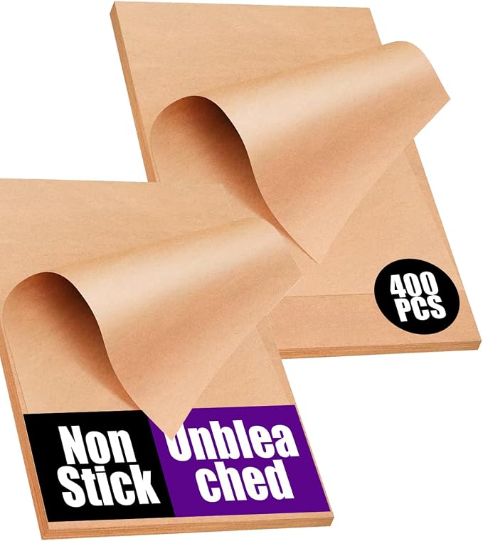 400PCS Unbleached Parchment Paper Sheets by AMFOCUS