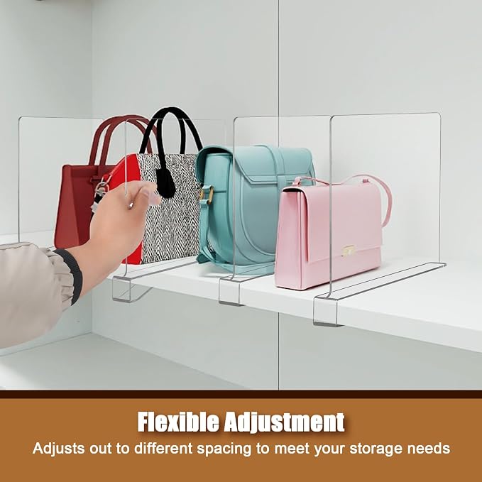 xydstay 6 Pack Clear Acrylic Shelf Dividers - Image 7