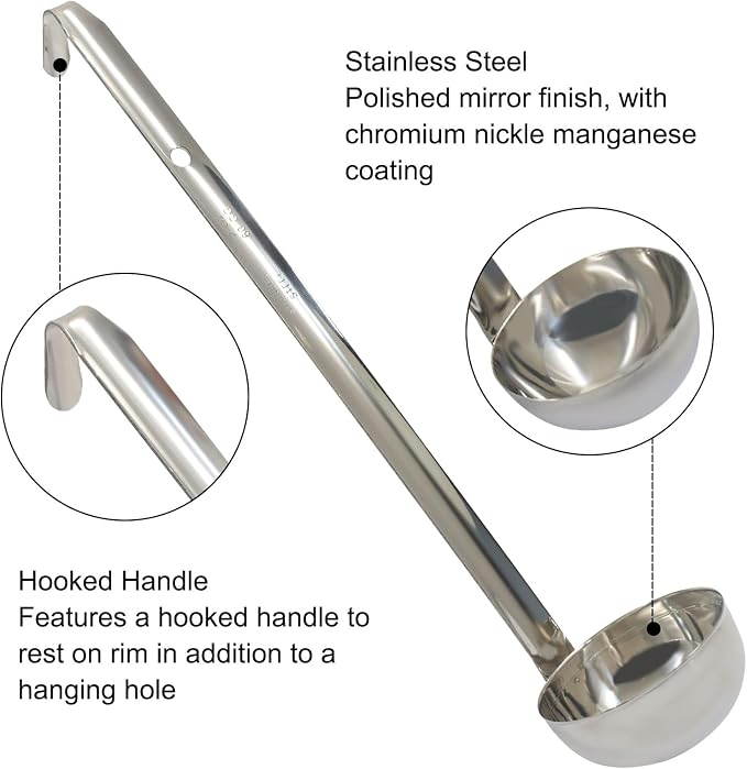 2 Oz Stainless Steel Ladle, Portioning and Serving Soup and Stew in Restaurants - Image 3