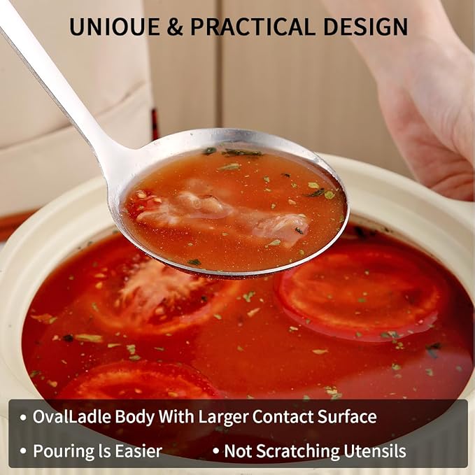 Berglander Stainless Steel Soup Ladle, 11.8" Durable Ladel Spoon - Image 5