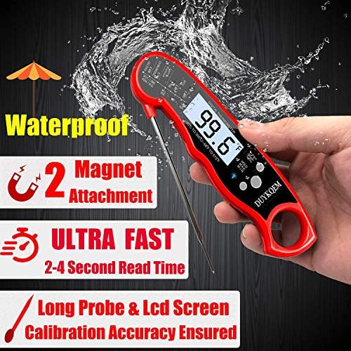 2 Pack Digital Meat Thermometers, Waterproof