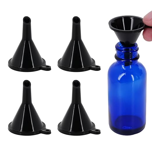 Mini Funnel 4-Pack for Lab Bottles, Sand Art, Essential Oil, Recreational by Unknown