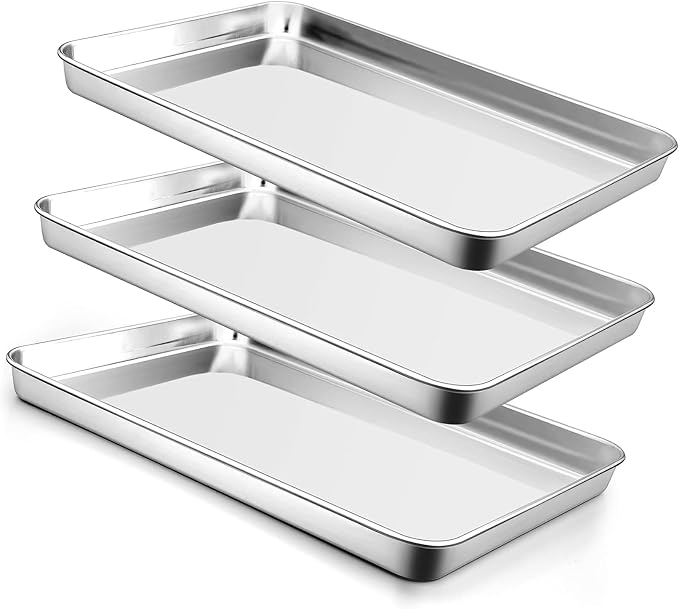 P&P CHEF 16 Inch Baking Cookie Sheet, Oven Pan Tray Stainless Steel Sheet Pan by PPCHEF
