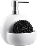 RQYIXI Soap Dispenser with Sponge Holder Ceramic Hand and Dish Soap Dispenser by RQYIXI