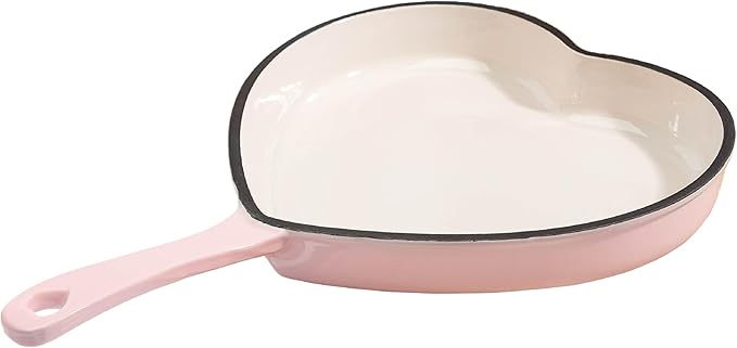 Paris Hilton Enameled Cast Iron Heart Skillet Pan, Superior Heat Retention by TheWorldofParisHilton