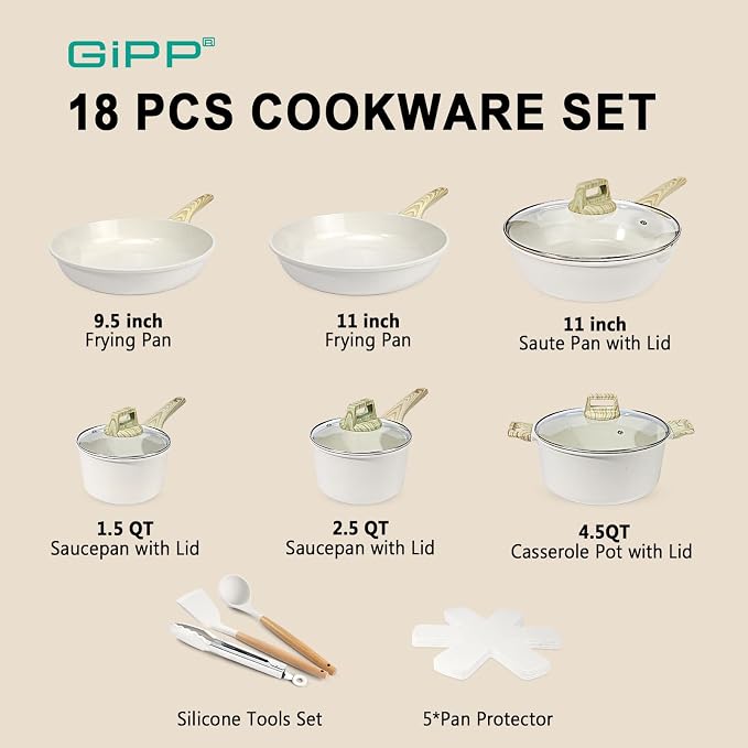 GiPP Ceramic Pots and Pans Set Non Stick - Image 2