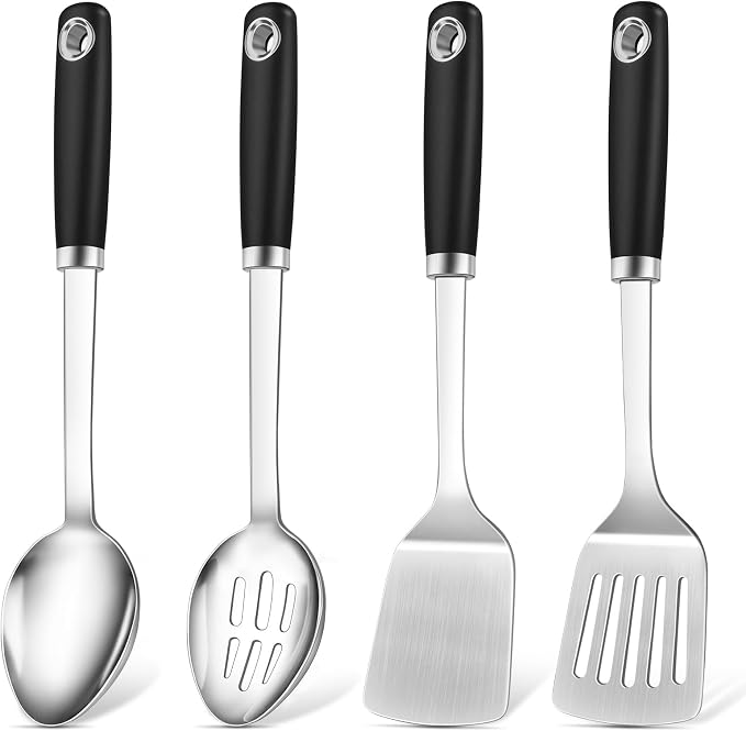 4 Pcs Cooking Utensils Set, Stainless Steel Kitchen Utensils, Heat Resistant by Unknown