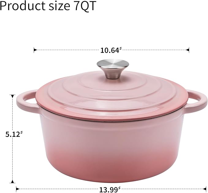 Enameled Cast Iron Dutch Oven - 7QT Pot - Image 3